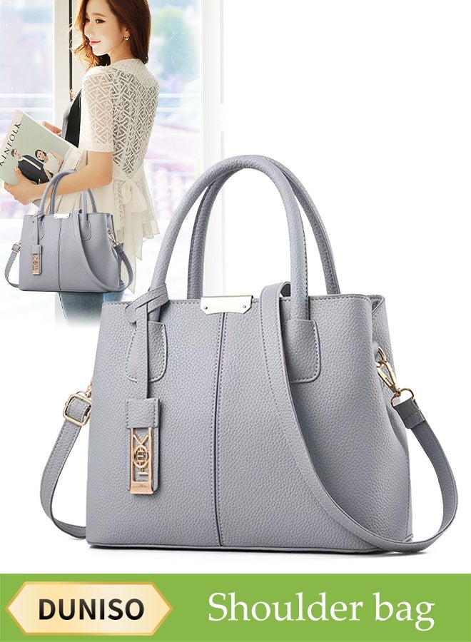 DUNISO Women's Handbag，Portable Large Capacity Shoulder Bag，PU Leather Tote Messenger Bag，Crossbody Bag with Top Handle，Equipped with Adjustable Shoulder Straps，Durable and Sturdy，Suitable for Shopping, Traveling, and Dating  - Image 1