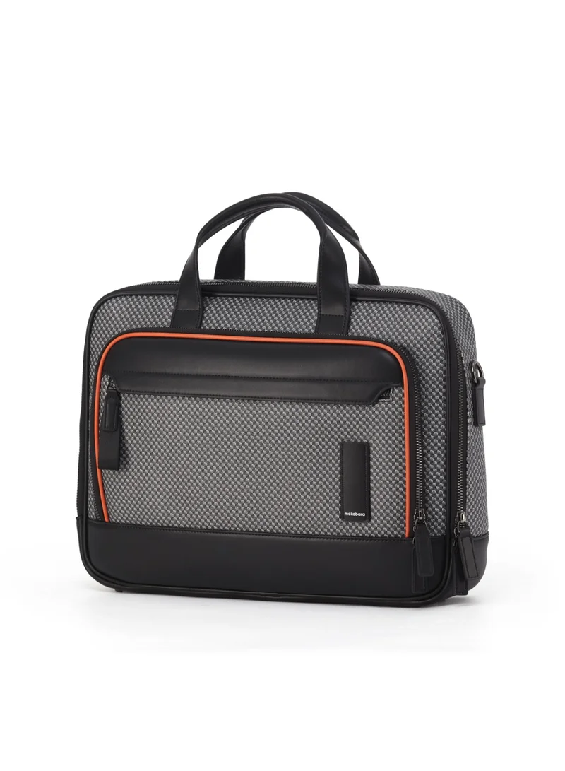 Mokobara The Bass Briefcase - PVC And Vegan Leather | Black Sesame, Black