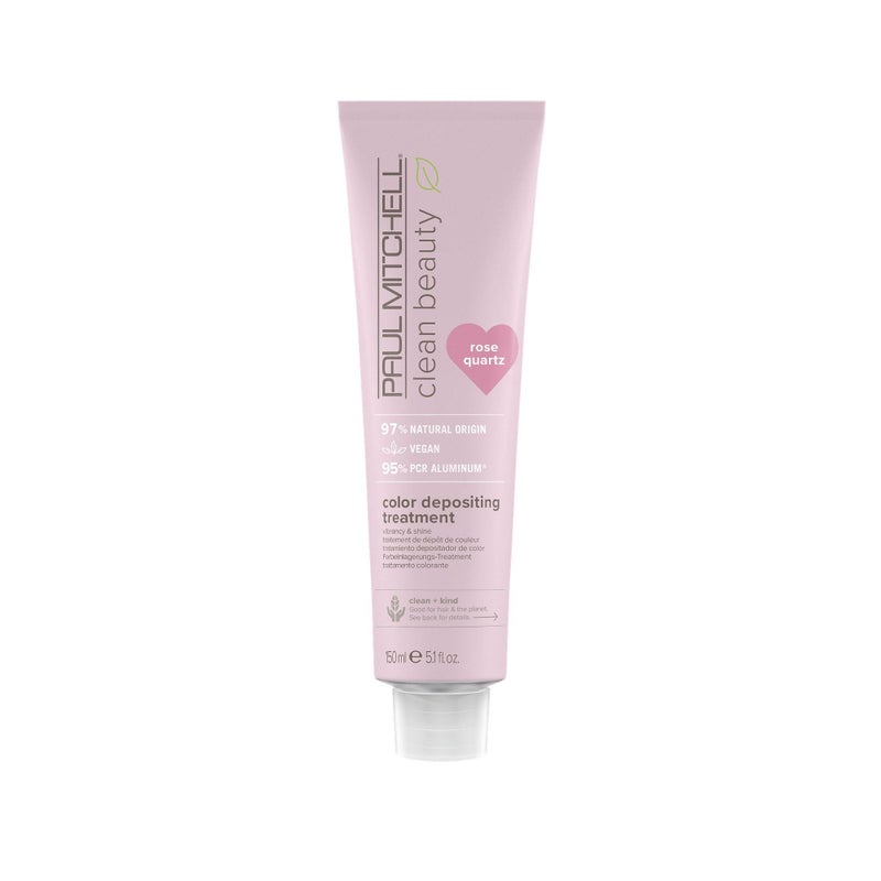 Paul Mitchell Clean Beauty Color-Depositing Treatment, For Refreshing + Protecting Color-Treated Hair 5.1 oz, Rose Quartz - Image 1