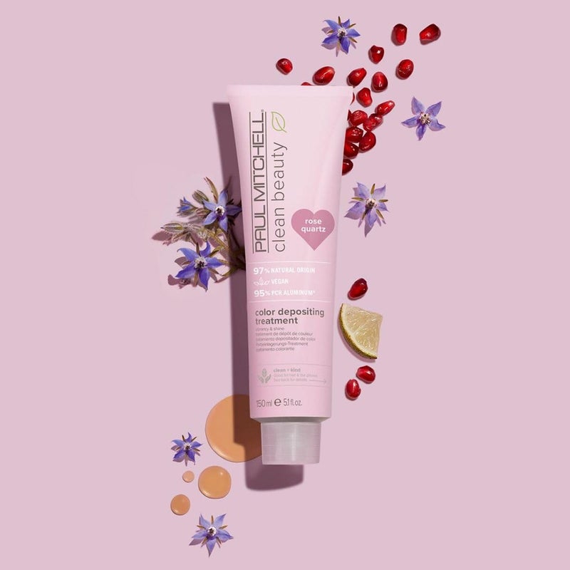 Paul Mitchell Clean Beauty Color-Depositing Treatment, For Refreshing + Protecting Color-Treated Hair 5.1 oz, Rose Quartz - Image 4