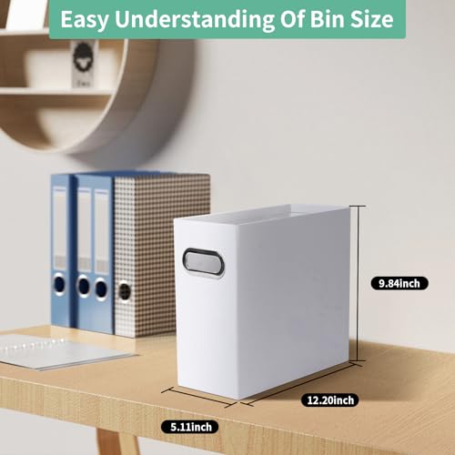 Tcbelosion Collapsible File Organizer Box with Handle1220x511x984Inches Filing Organizer for Home or Office Small Portable File Box2 Packs White - Image 3