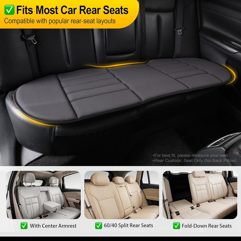 kingphenix 3-Piece Car Seat Cushion Set, 1.2inch Memory Foam Comfort, 2 Front Automotive Seat Cushions + Rear Bench Cushion, Non-Slip Bottom, Fits Sedan SUV Truck Van, Car & Office Chair, Dark Grey - Image 4