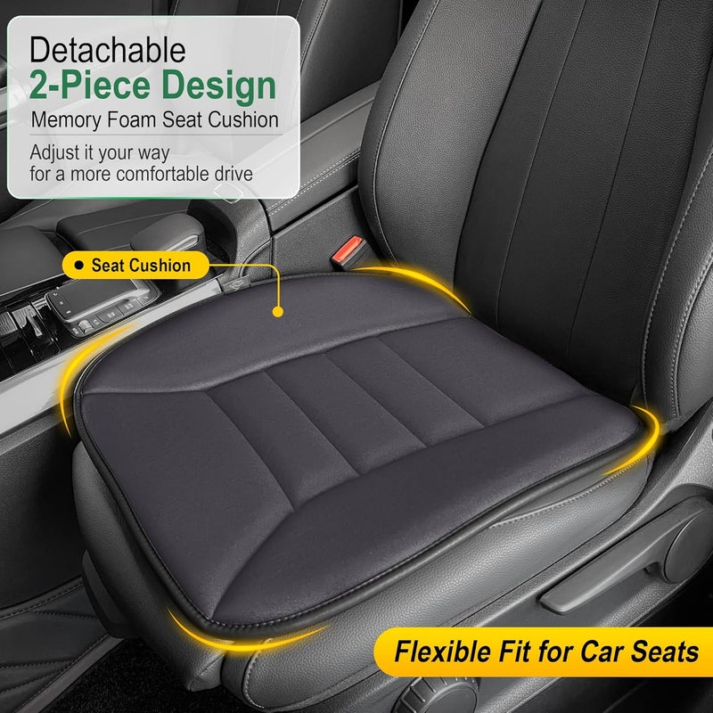 kingphenix 3-Piece Car Seat Cushion Set, 1.2inch Memory Foam Comfort, 2 Front Automotive Seat Cushions + Rear Bench Cushion, Non-Slip Bottom, Fits Sedan SUV Truck Van, Car & Office Chair, Dark Grey - Image 3
