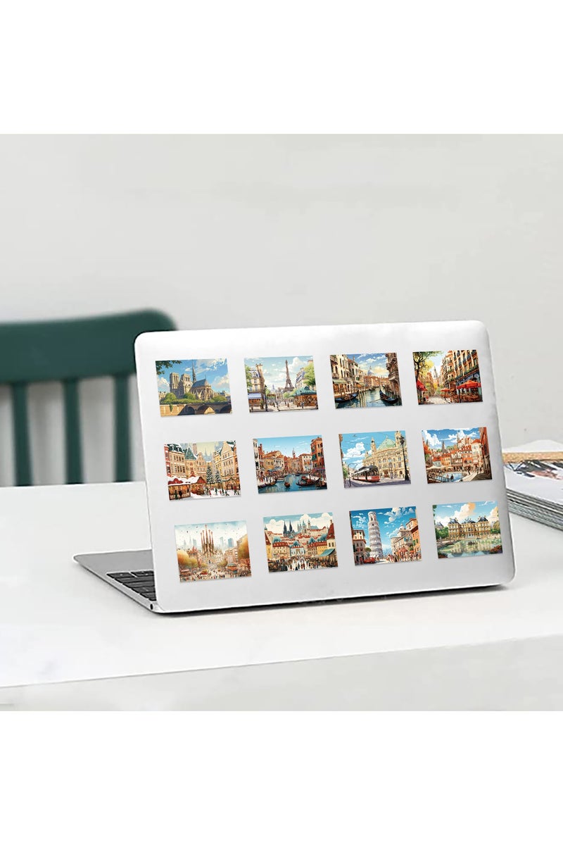 قوس قزح أورينبو مجموعة ملصقات مباني أوروبية للمراهقين للسفر حول العالم، زجاجات مياه، كمبيوتر محمول، لوح تزلج، أكواب، دراجات، سجل قصاصات، للبالغين، بنات وأولاد - Image 5