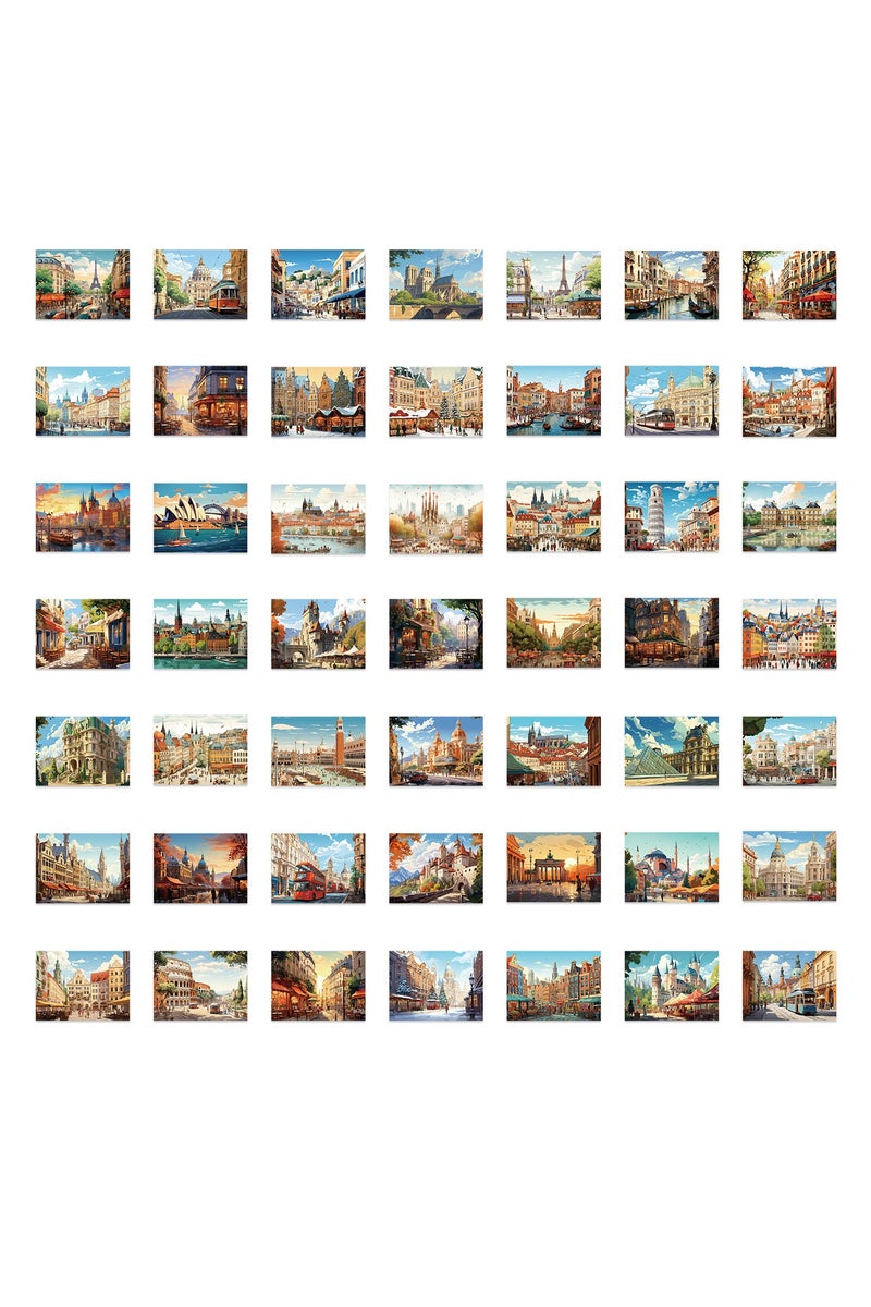 قوس قزح أورينبو مجموعة ملصقات مباني أوروبية للمراهقين للسفر حول العالم، زجاجات مياه، كمبيوتر محمول، لوح تزلج، أكواب، دراجات، سجل قصاصات، للبالغين، بنات وأولاد - Image 3