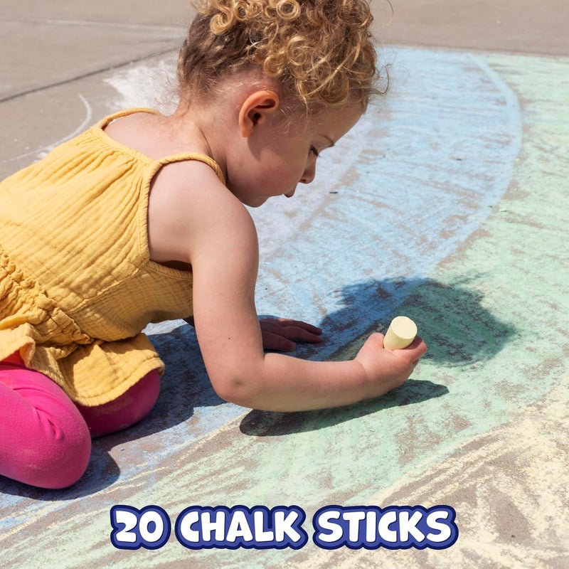 READY 2 LEARN Jumbo Sidewalk Chalk | Set of 20 | 9 Colors | Washable and Non-Toxic | Bulk Set of Chalk for Kids - Image 4
