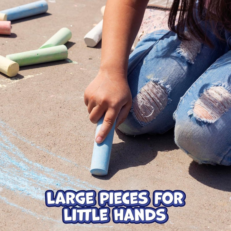 READY 2 LEARN Jumbo Sidewalk Chalk | Set of 20 | 9 Colors | Washable and Non-Toxic | Bulk Set of Chalk for Kids - Image 5