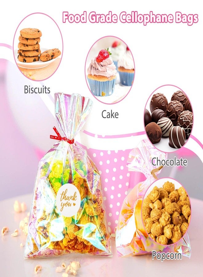 Cherodada Includes drawstring and thank-you stickers for wrapping cookies, candy, popcorn, baked goods (100pcs - Image 4