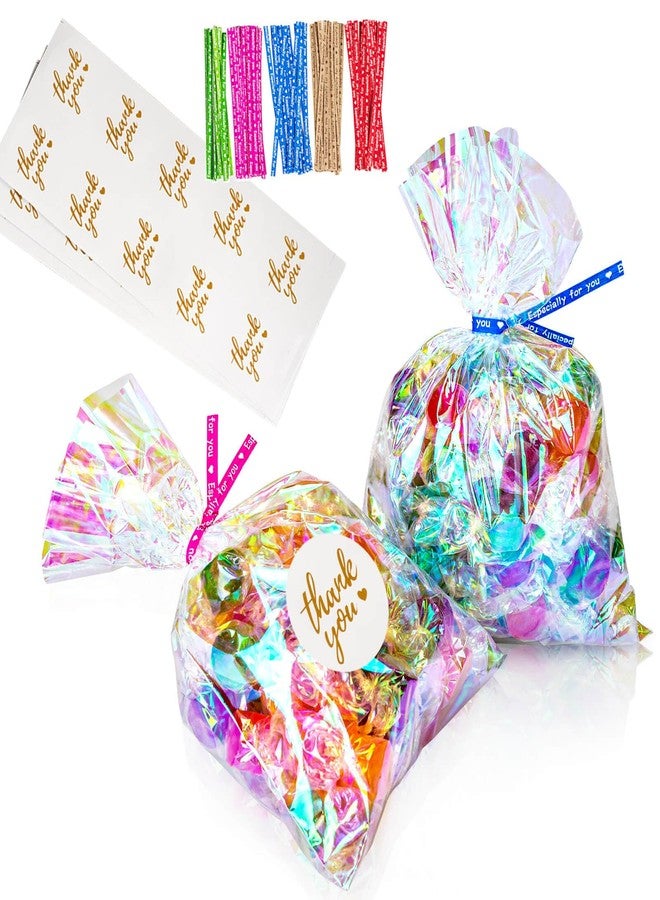 Cherodada Includes drawstring and thank-you stickers for wrapping cookies, candy, popcorn, baked goods (100pcs - Image 1