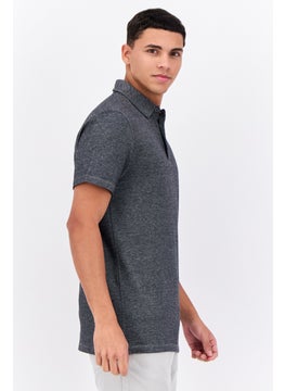 French Connection Men Regular Fit Short Sleeves Heather Polo Shirt, Black  - Image 2