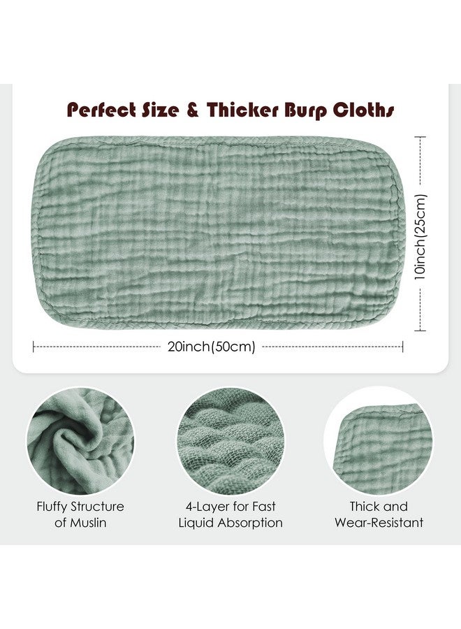 Spotted Play مناديل تجشؤ من موسلين مرقط 100% قطن كبيرة 20''x10'' فائقة النعومة وامتصاص - مناديل استحمام للأطفال للتجشؤ للأولاد والبنات (12 عبوة خضراء) - Image 4