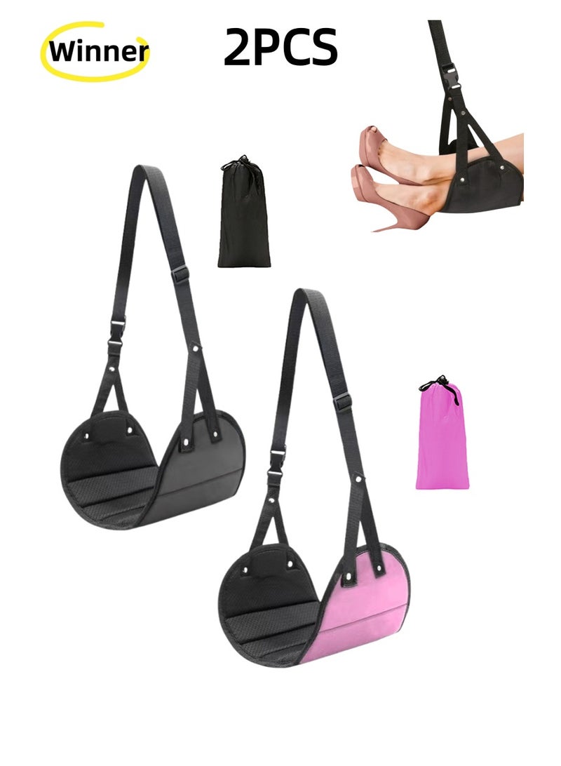 Winner 2Pack Airplane Foot Rest Hammock - Adjustable Travel Footrest & Cushion for Long Flights, Ergonomic Support for Economy Class Seats, Portable - Image 1