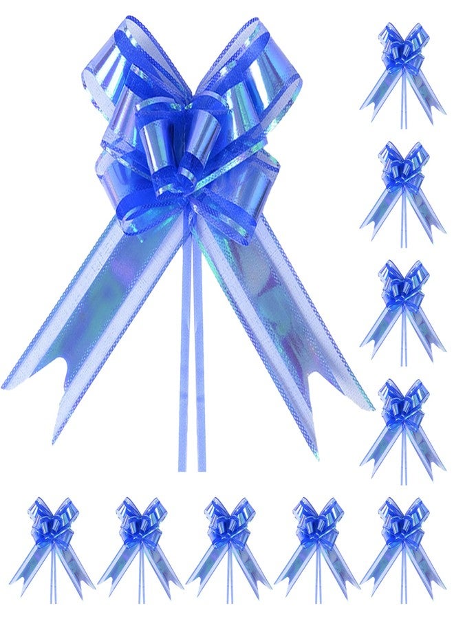 TIMESEEK 24PCS Navy Blue Pull Bows for Gift Wrapping, 6" Large Pre-Tied Decorative Bows for Christmas, Wedding, Birthday, Party Decorations, Reusable Instant Floral Decors for Gifts, Bouquets,Baskets - Image 1
