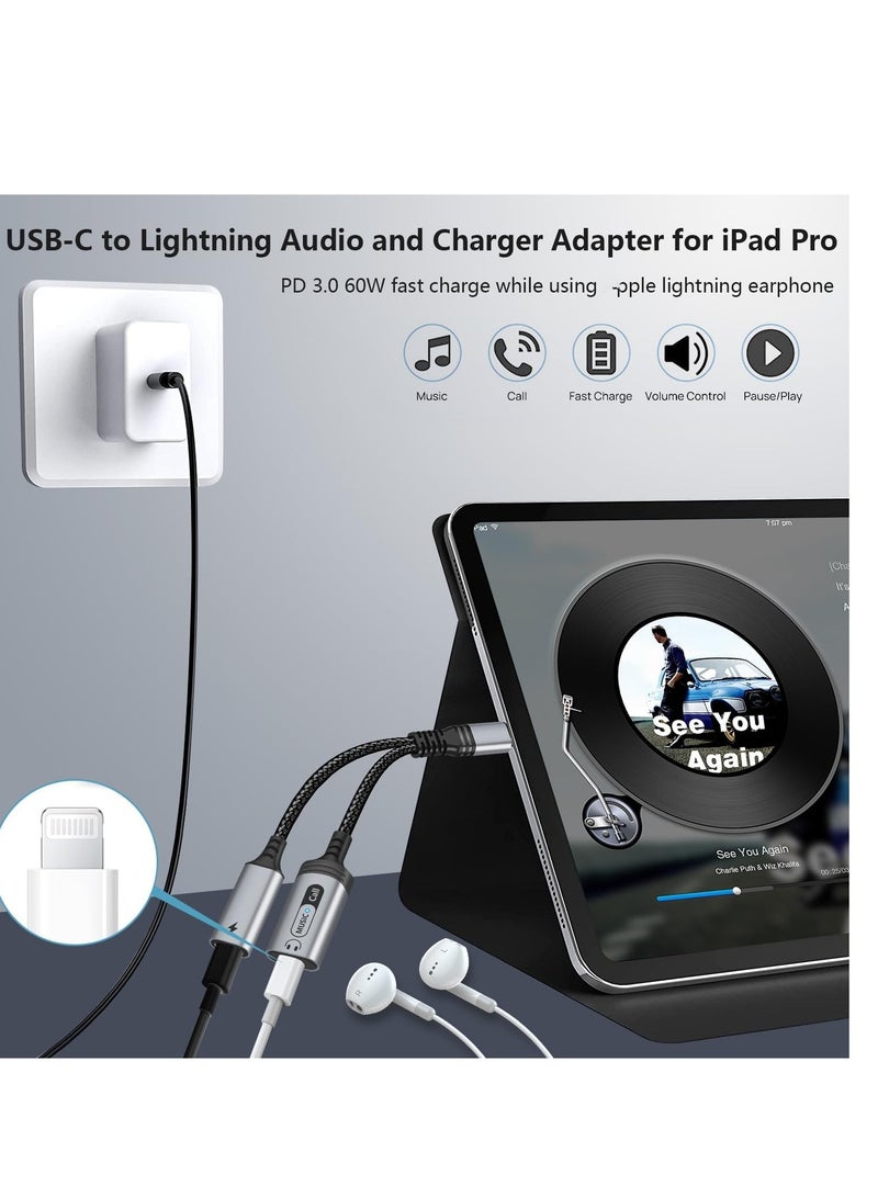 Barakah USB C to Lighting Headphone Audio Adapter for iPhone 15 Pro Max USB Type C Male to Lighting Female Earphone Connector Adapter with USB C PD 60W Fast Charging for iPad 10/iPad Pro/Mac/Galaxy S23 S22 - Image 5