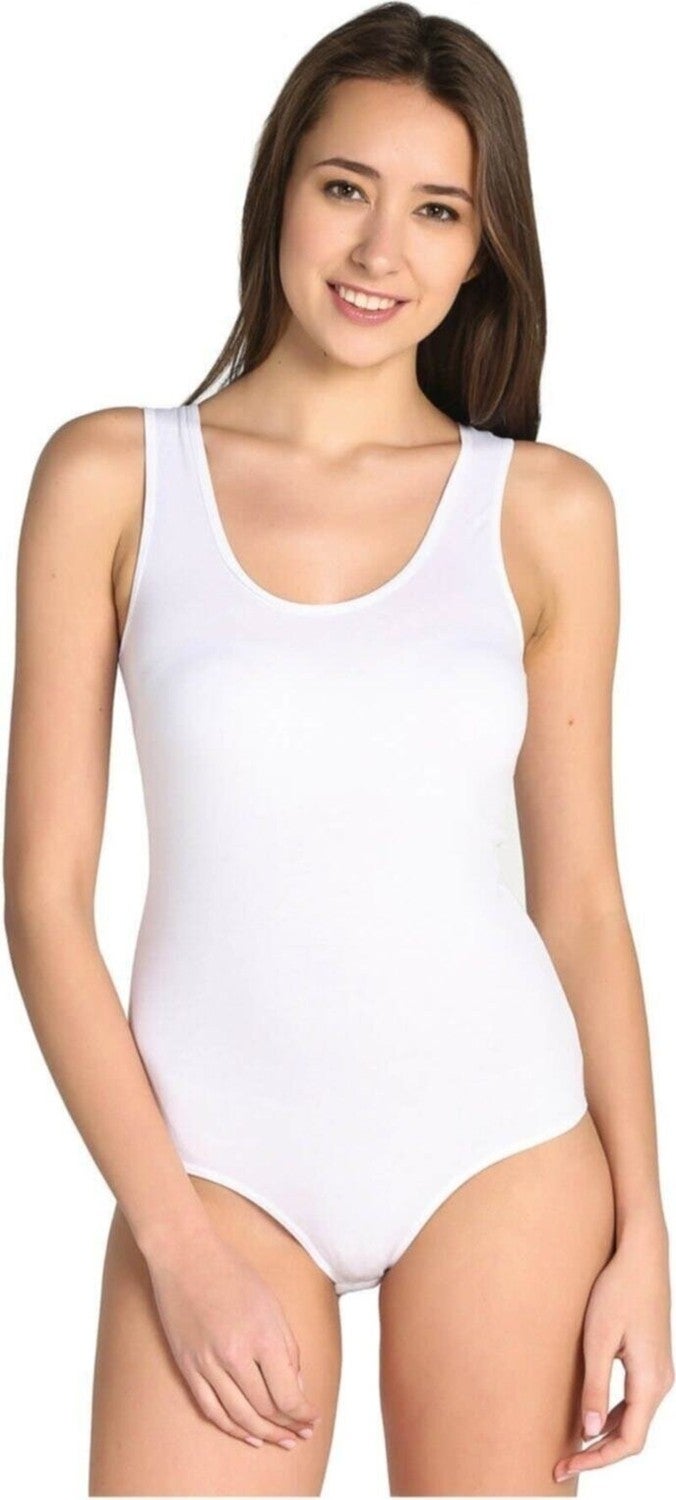 Tutku 6 Pack 0149 Wide Strap Lycra Snap Fasten Hook Women's Body White 