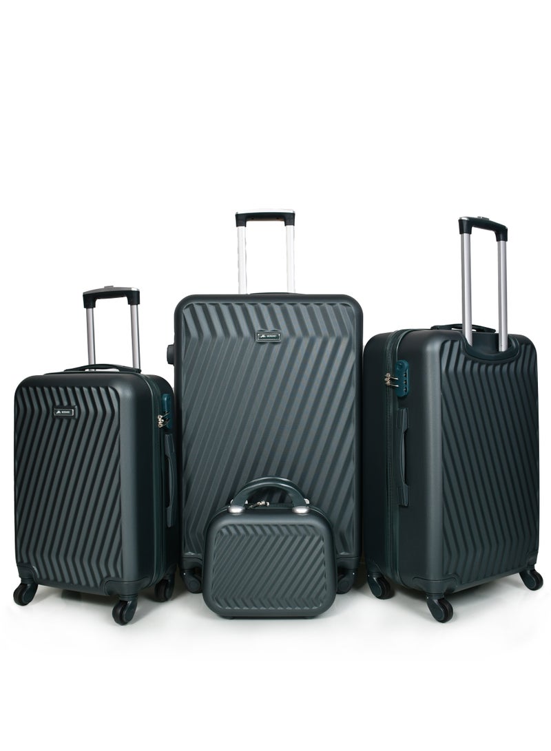 مورانو طقم شنط سفر مورانو مكون من 4 قطع بتصميم أنيق مقاسات 28''-24''-20''12'' إنش لـون أخضر غامـق - Image 2