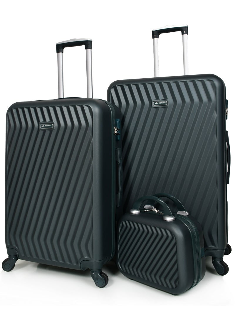 مورانو طقم شنط سفر مورانو مكون من 4 قطع بتصميم أنيق مقاسات 28''-24''-20''12'' إنش لـون أخضر غامـق - Image 3