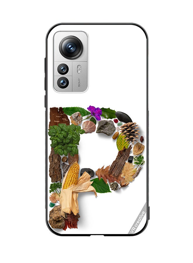 VR CREATIVE Protective Case Cover For Xiaomi 12 Pro Alphabet P Design Multicolour - Image 1