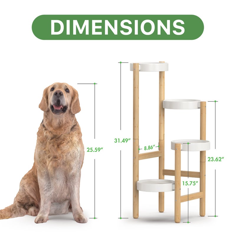 Wisuce Bamboo Plant Stands Indoor, 4 Tier Tall Corner Plant Stand Holder & Plant Display Rack for Outdoor Garden Indoor Home (4 Tier -2) - Image 2