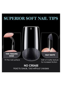 Remy Belle Soft Gel Nail Tips Medium Square 552 Pcs 12 Sizes  - Image 2