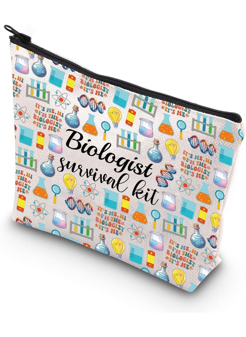 WCGXKO - WCGXKO Biologist Survival Kit Biology Biologist Microscope Zipper Pouch Makeup Bag for Biology Major Teacher Student (Biologist it's me) - Image 1