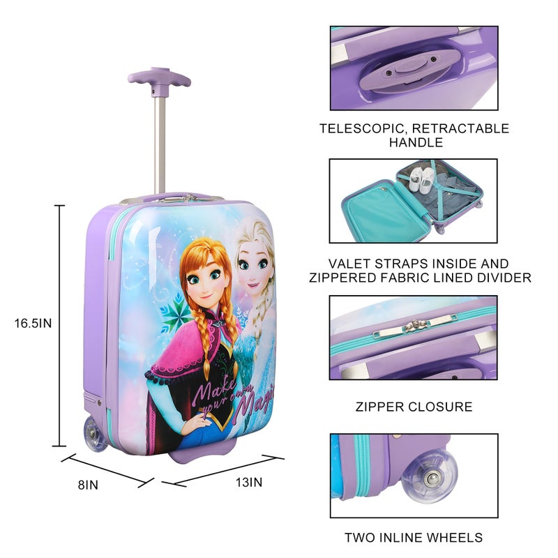 Bioworld Disney Frozen Hard Sided 2-Wheel Rolling Luggage with Top Handle - Image 5