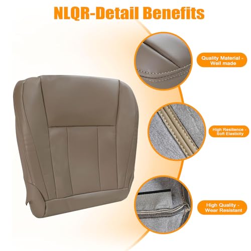 NLQR Front Both Sides Bottom & Top Lean Back Replacement Leather Seat Covers Oak Tan Compatible with Toyota 4Runner 1996 1997 1998 1999 2001 2002 - Image 4