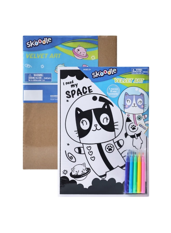 SKOODLE Velvet Art with Mini Markers | Coloring Poster For Kids | Creative Activity Set | Art & Craft Kit | Age 3+ - Image 3