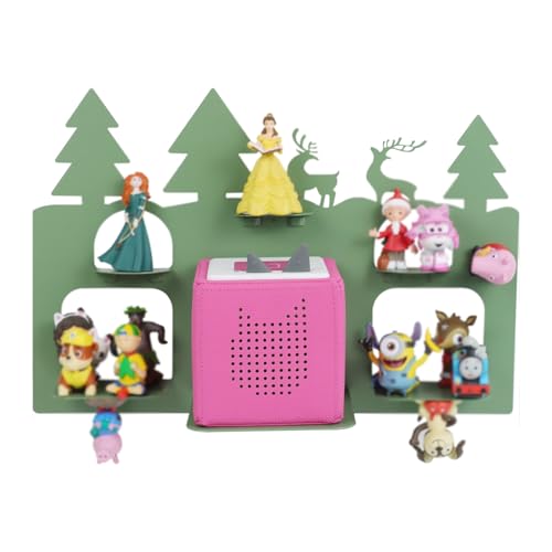Demao Storage Shelf for Toniebox and Figures, Metal Figure Shelf for Tonies Storage,43x30cm Wall Magnetic Shelves Store Up to20-30pcs, Display Rack in Children's Room Decoration-Green Forest - Image 1