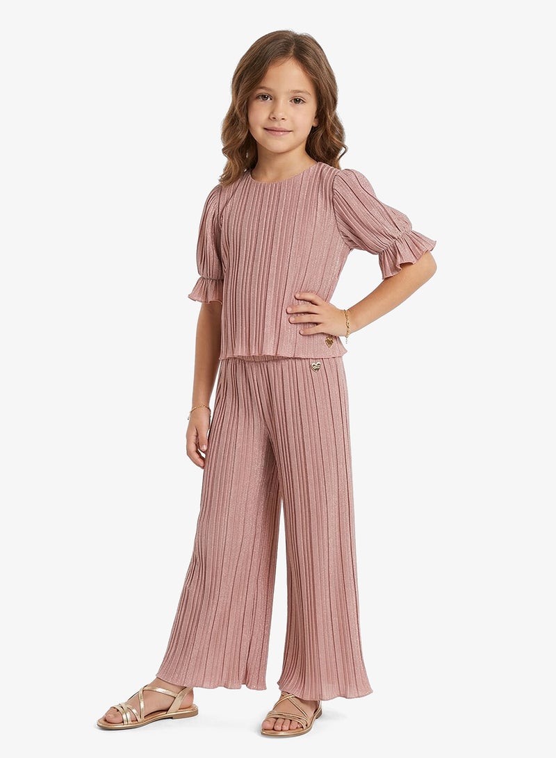 GUESS Infant Crew Neck Top And Palazzo Pants Set - Image 1