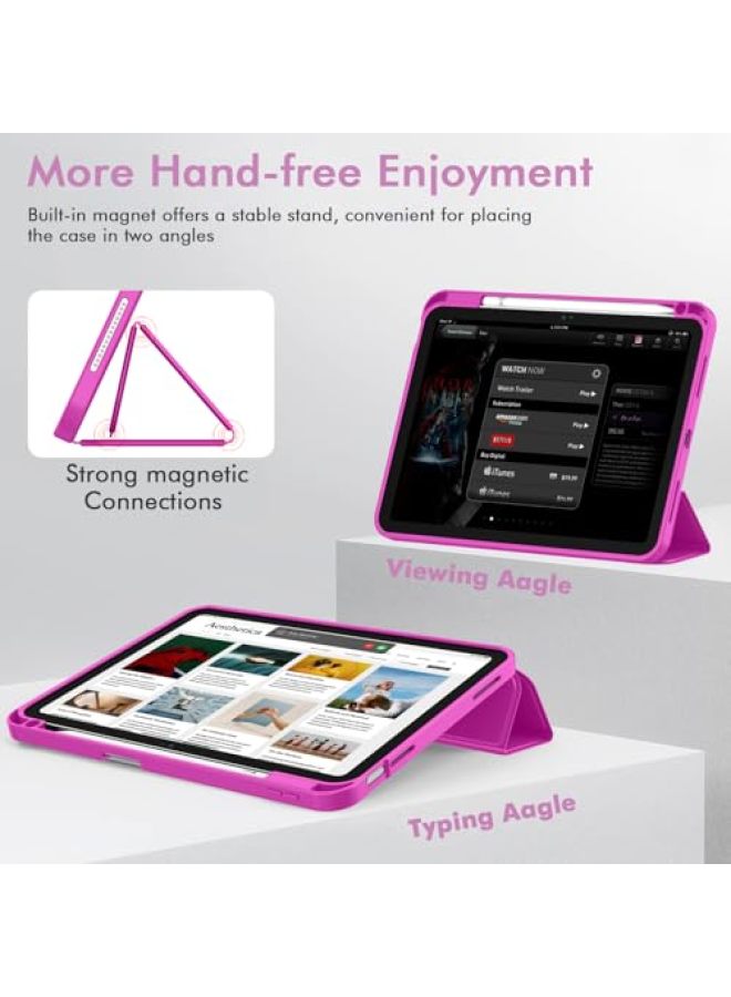 iMieet حافظة iMieet لجهاز iPad (A16)/الجيل العاشر من iPad [11 بوصة 2025/10.9 بوصة 2022]، حافظة ذكية قابلة للطي ثلاثية مع حامل وحامل قلم وظهر TPU ناعم، تدعم Touch ID (أسود) - Image 3