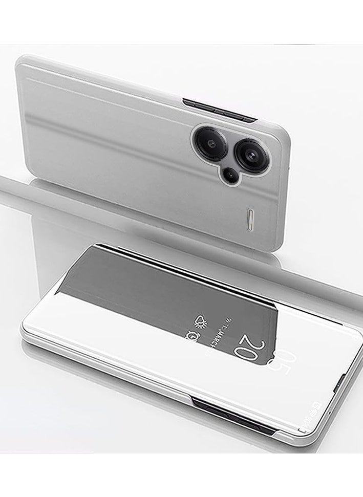 Case Compatible with mi Note 13 Pro Plus, Slim Mirror Design Clear View PU Leather Flip Case with Kickstand Magnetic Closure Shockproof Cover for Note 13 Pro+