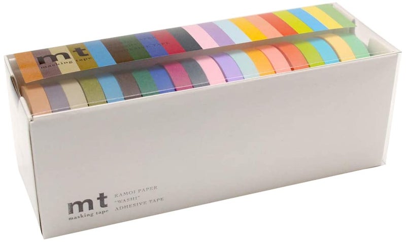 MT Washi Masking Tape, 7 mm x 10 mtrs Shade - Light & Dark (Pack of 20)