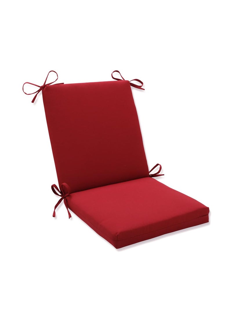 Pillow Perfect Pillow Perfect Pompeii Solid IndoorOutdoor One Piece Chair Cushion Deep Seat Weather and Fade Resistant Square Corner  365 x 18 Red 
