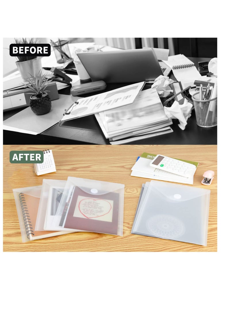 KASTWAVE - 12 Pack Stamp and Die Storage Pockets, Transparent Plastic Folders, Clear Plastic Envelopes Storage Bag, Suitable for DIY Scrapbooking Paper Card Craft Cutting Dies for Card Making - Image 1