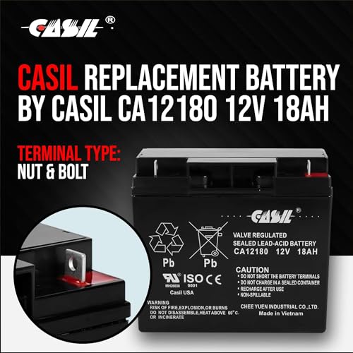 Casil 12V 18AH Battery Sealed Lead Acid Rechargeable SLA AGM Batteries Replaces UB12180 FM12180 6fm18, Universal - Image 2