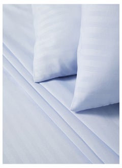 White Rose Solid Colored Double Bedsheet Set 90 GSM Micro Fibre Premium Quality Cotton BlendedSoft and Comfortable Dyed 1 Double Bed Flat Sheet (279 x 254 cm) and 2 Pillow case (51 x 76 cm) LIGHT BLUE  - Image 3