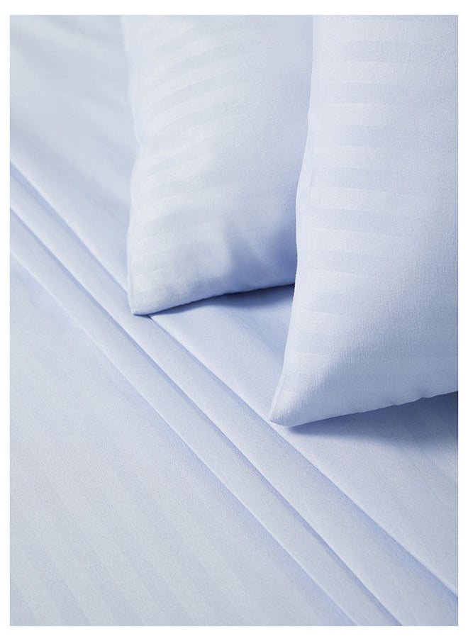 White Rose - Solid Colored Double Bedsheet Set 90 GSM Micro Fibre Premium Quality Cotton BlendedSoft and Comfortable Dyed 1 Double Bed Flat Sheet (279 x 254 cm) and 2 Pillow case (51 x 76 cm) LIGHT BLUE - Image 1