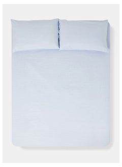White Rose Solid Colored Double Bedsheet Set 90 GSM Micro Fibre Premium Quality Cotton BlendedSoft and Comfortable Dyed 1 Double Bed Flat Sheet (279 x 254 cm) and 2 Pillow case (51 x 76 cm) LIGHT BLUE  - Image 1