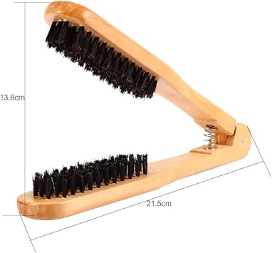 Asixx Hairdressing Tool Hair Brush Asixx Professional Hairdressing Comb Double Brushes Wooden Hair Brush Antistatic Hair Straightener Tool for Straightening Hair - Image 4