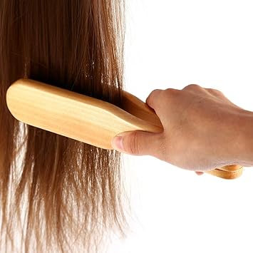 Asixx Hairdressing Tool Hair Brush Asixx Professional Hairdressing Comb Double Brushes Wooden Hair Brush Antistatic Hair Straightener Tool for Straightening Hair - Image 3