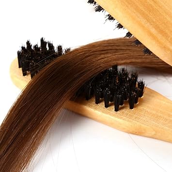 Asixx Hairdressing Tool Hair Brush Asixx Professional Hairdressing Comb Double Brushes Wooden Hair Brush Antistatic Hair Straightener Tool for Straightening Hair - Image 5