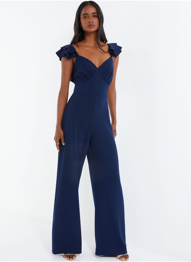 QUIZ - Ruffle Strappy Jumpsuit - Image 1
