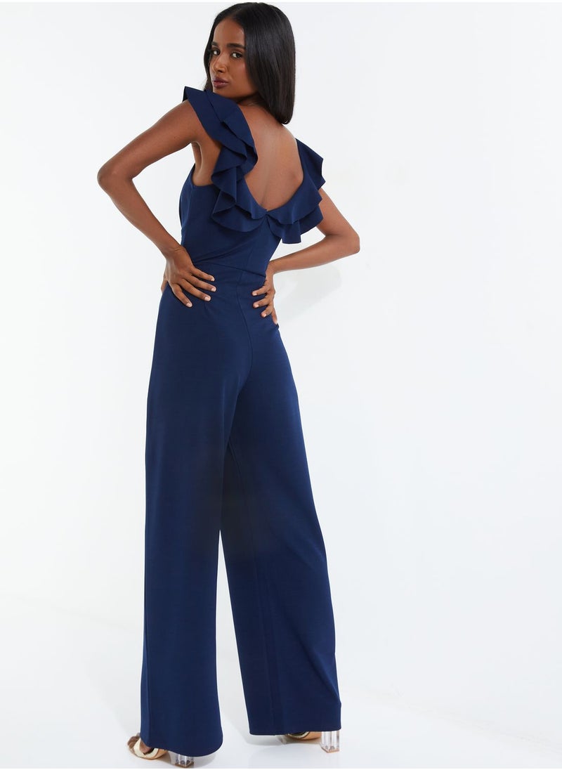 QUIZ - Ruffle Strappy Jumpsuit - Image 1