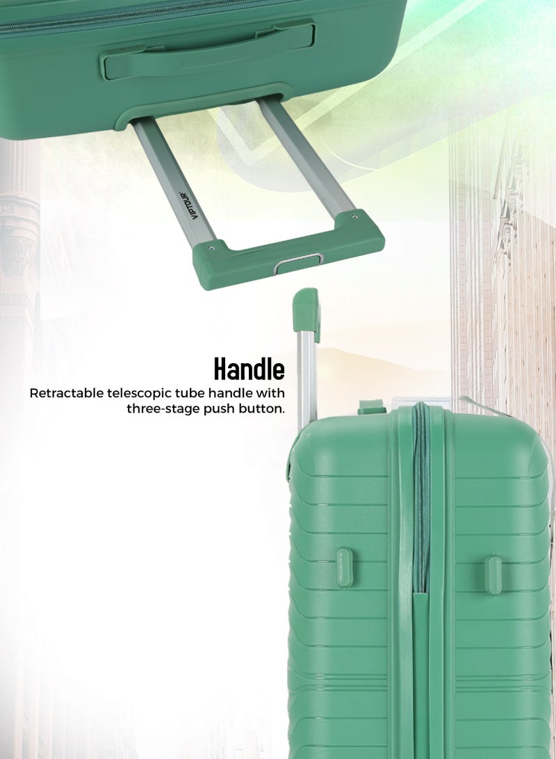 فيبتور طقم حقائب سفر بعجلات 3 قطع PP حقيبة جانبية صلبة بعجلات دوارة 360 درجة مع قفل TSA - Image 4