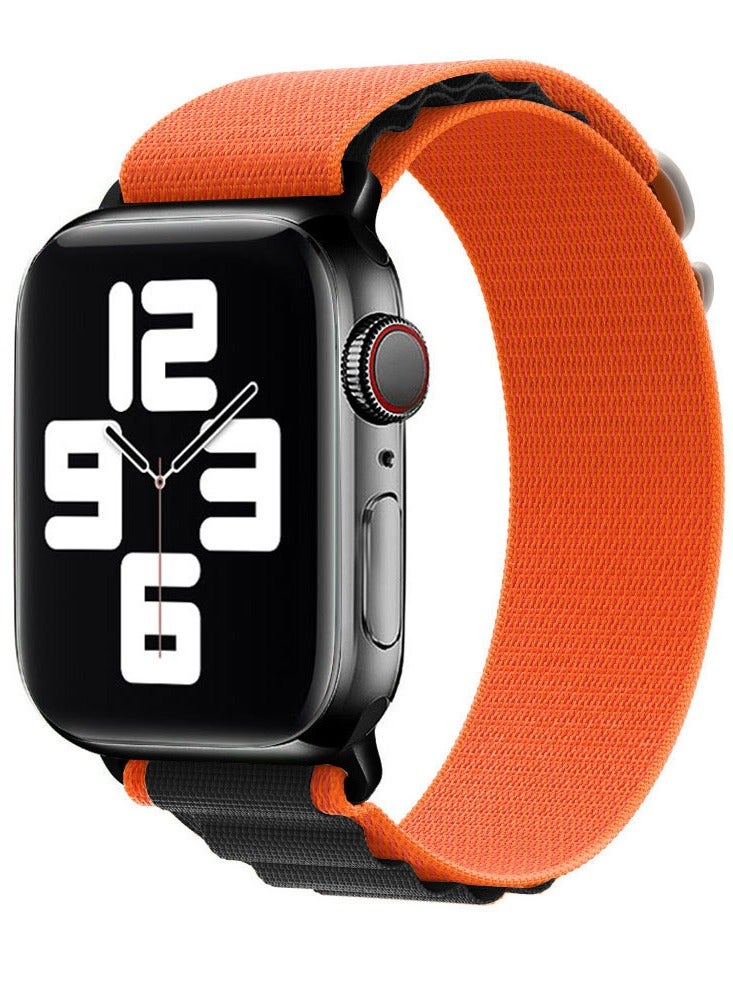 CATANES Alpine Loop Band for Apple Watch Band 38mm 40mm 41mm 42mm (Series 10) Adjustable with Metal G-Hook Strap Orange Black - Image 2