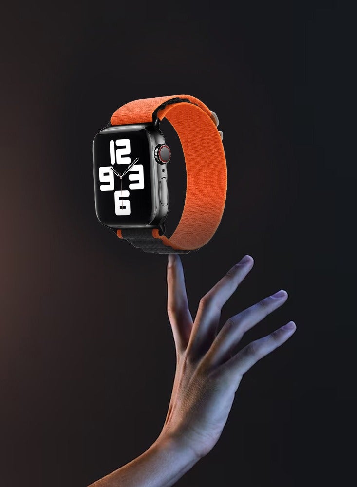 CATANES Alpine Loop Band for Apple Watch Band 38mm 40mm 41mm 42mm (Series 10) Adjustable with Metal G-Hook Strap Orange Black - Image 5