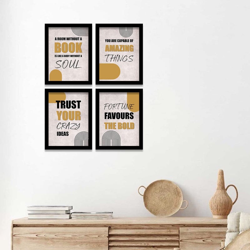 VASL Studio Motivational Thoughts Wall Frame for Home and Office Wall Decor Inspirational Quotes Wall Poster for Kids Room Students School Institutes 11 x 14 inch Framed Set of 4 - Image 3