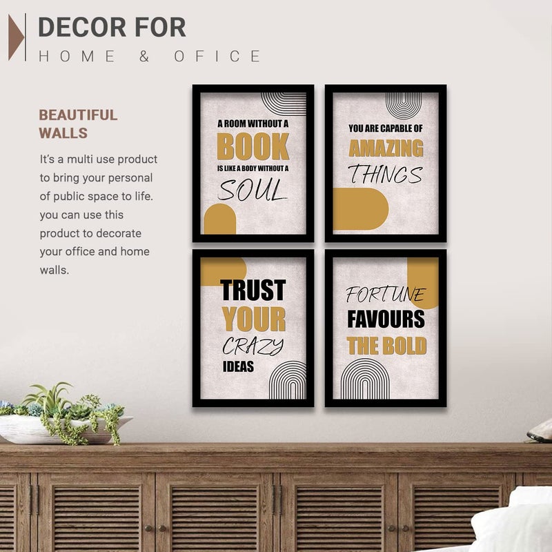 VASL Studio Motivational Thoughts Wall Frame for Home and Office Wall Decor Inspirational Quotes Wall Poster for Kids Room Students School Institutes 11 x 14 inch Framed Set of 4 - Image 4