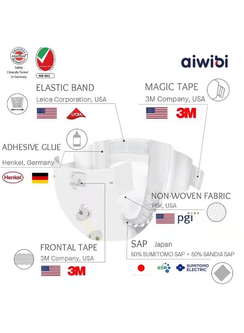 aiwibi Ultra Thin Premium Baby Diapers - Size (4) Large 54 Pcs (08-13kg) Super soft, Breathable, High absorbent and Hypoallergenic Diapers - Image 5